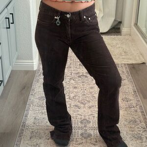 Acne Jeans Dark Brown Corduroy Jeans